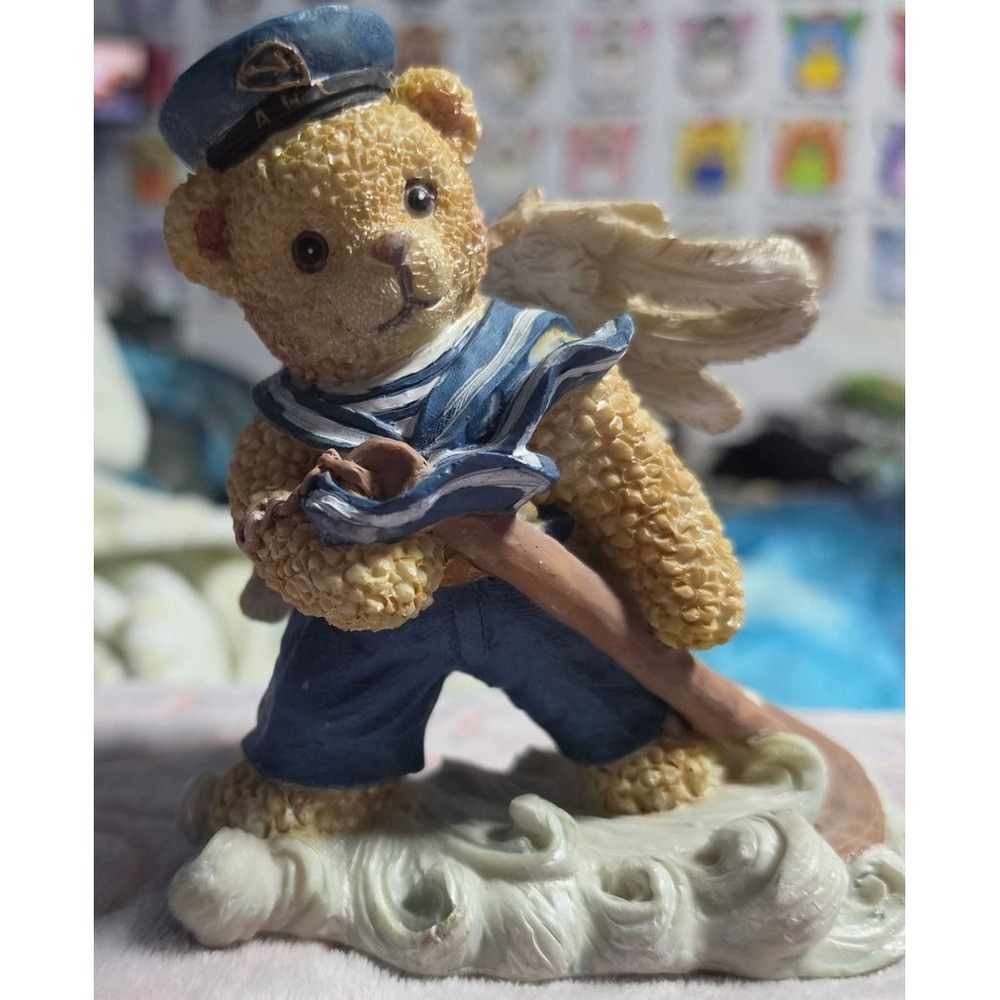 Cherished Teddies Sailor Bear Angel Figurine Nautical Resin 1990s Vintage